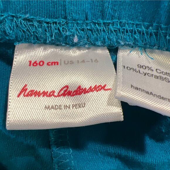 Hanna‎ Anderson Girls Cotton Pull On Ribbed Leggings Size 160 US 14-16 Green - Picture 5 of 5